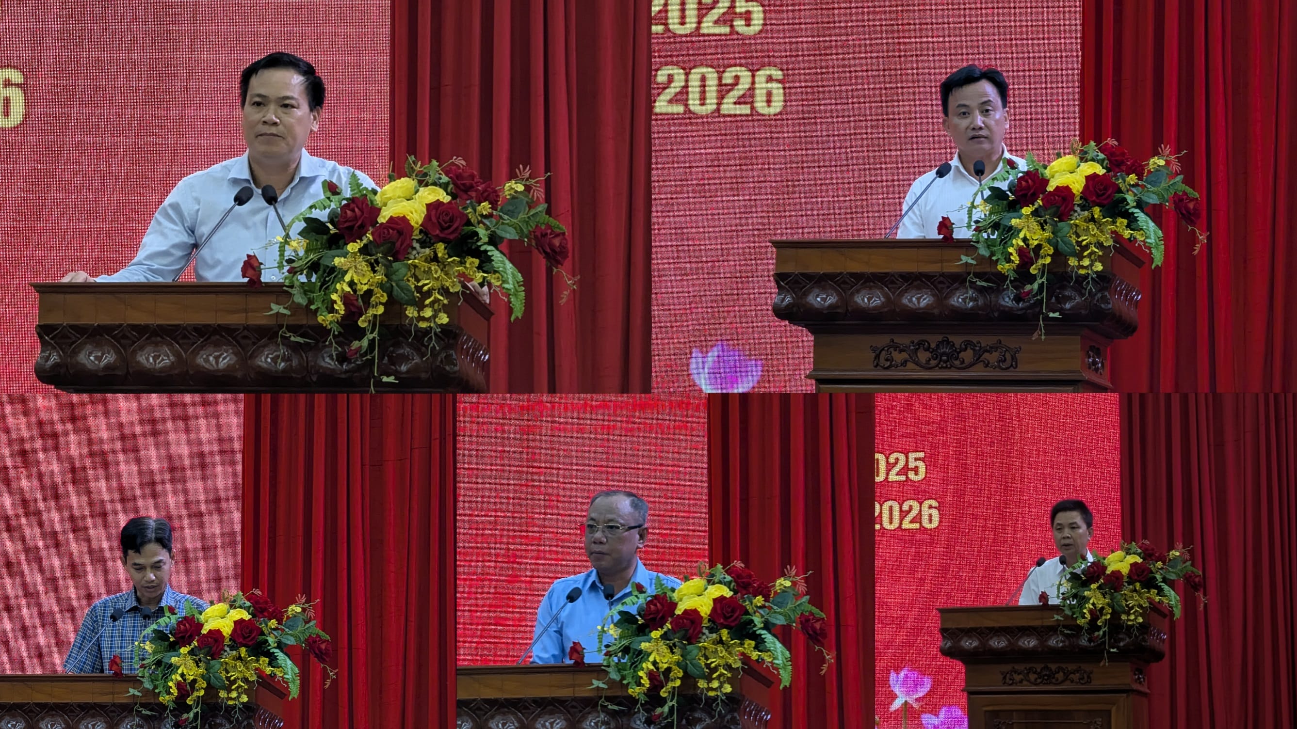 Các đồng chí đóng góp ý kiến, tham luận tại Hội nghị